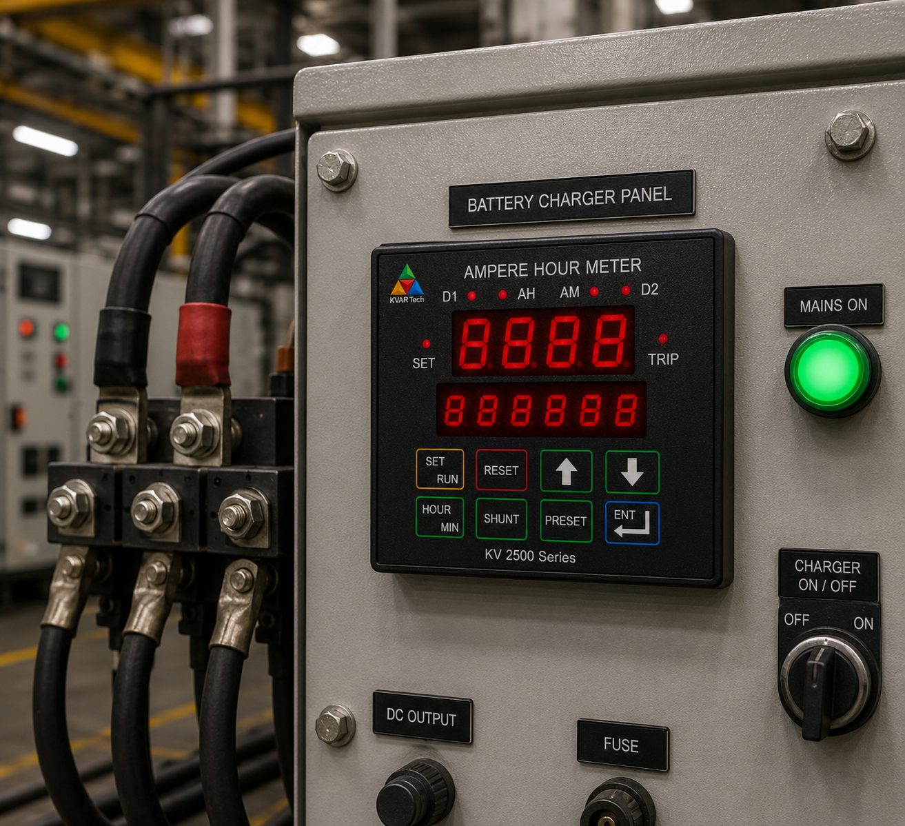 KV 2500 Ampere Hour Meter charger panel