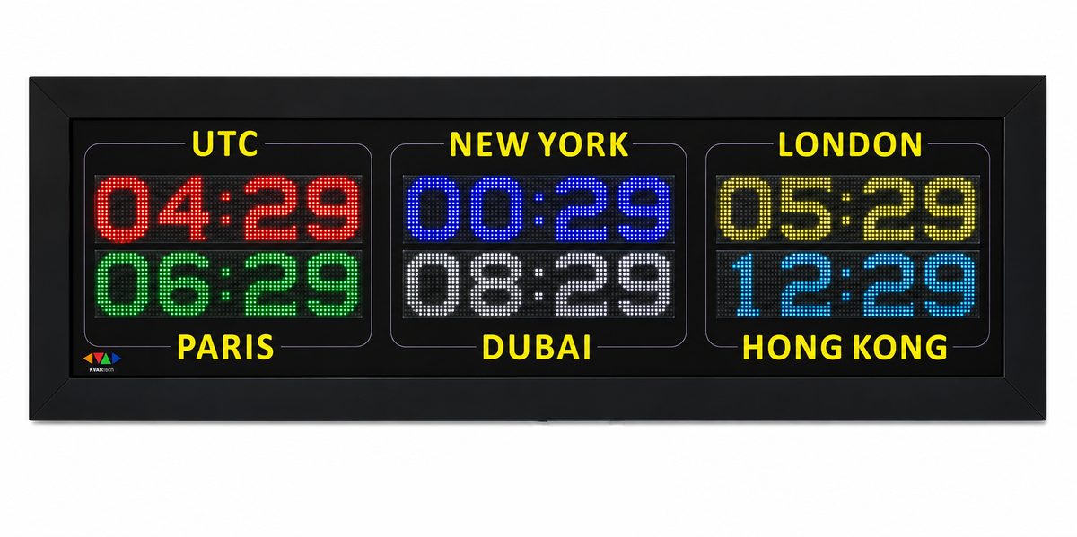 Six-zone world clock — KVAR