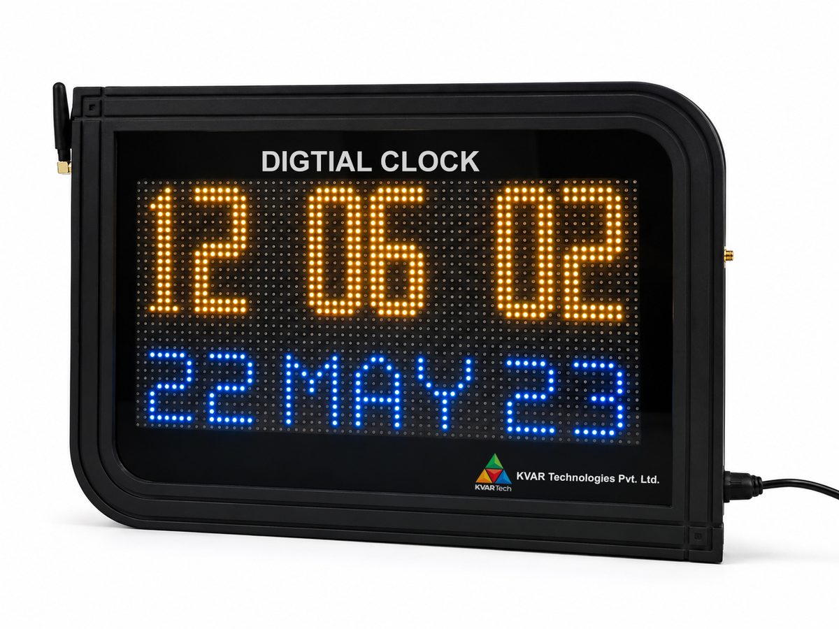 Time + date digital clock — KVAR