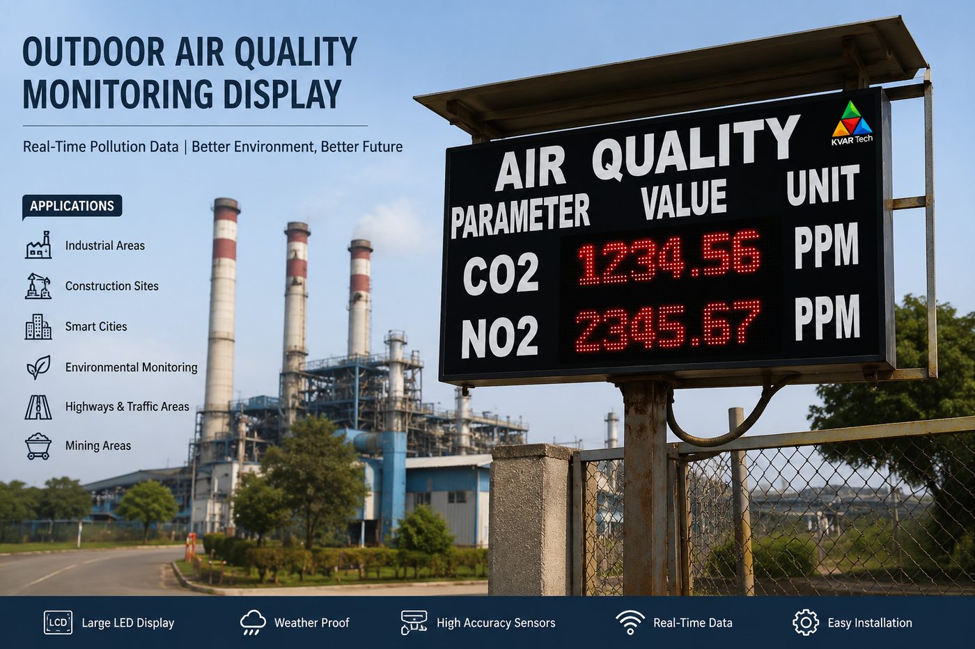 Outdoor air-quality monitoring display