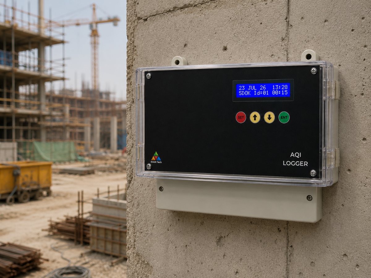 KVAR AQI Logger — air-quality data logger in weatherproof enclosure